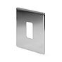 The Finsbury Collection Polished Chrome Flat Plate 1 Gang RM Rectangular Module Grid Switch Plate