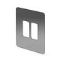 The Lombard Collection Brushed Chrome Flat Plate 2 Gang RM Rectangular Module Grid Switch Plate