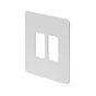 The Eldon Collection White Metal Flat Plate 2 Gang RM Rectangular Module Grid Switch Plate