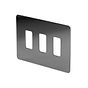 The Connaught Collection Black Nickel Flat Plate 3 Gang RM Rectangular Module Grid Switch Plate