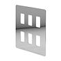 The Finsbury Collection Polished Chrome Flat Plate 6 Gang RM Rectangular Module Grid Switch Plate