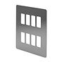 The Lombard Collection Brushed Chrome Flat Plate 8 Gang RM Rectangular Module Grid Switch Plate