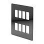 Soho Lighting Black Nickel Flat Plate 8 Gang RM Rectangular Module Grid Switch Plate