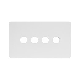 The Eldon Collection White Metal Flat Plate 4 Gang CM Circular Module Grid Switch Plate