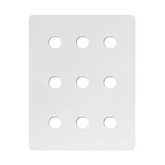 White Metal 9 Gang Grid Plate
