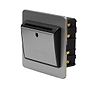 The Lombard Collection Flat Plate Brushed Chrome 32A Key Card Switch With Black Insert