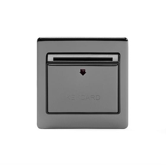 The Connaught Collection Black Nickel 32A Key Card Switch With Black Insert