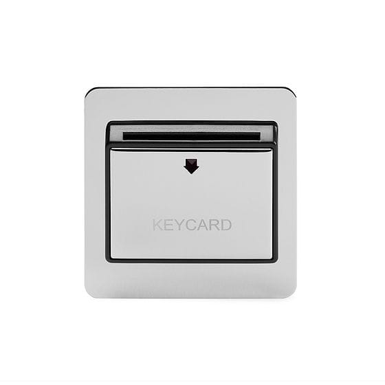 The Finsbury Collection Polished Chrome 32A Key Card Switch With Black Insert