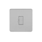 Soho Lighting Brushed Chrome Flat Plate 13A Unswitched Fuse Connection Unit Wht Ins Screwless