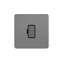 Soho Lighting Black Nickel Flat Plate 13A Unswitched Fuse Connection Unit Blk Ins Screwless