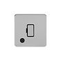 Soho Lighting Brushed Chrome Flat Plate 13A Unswitched Connection Unit Flex Outlet Blk Ins Screwless