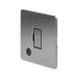 The Lombard Collection Brushed Chrome Flat Plate 13A Unswitched Fused Connection Unit (FCU) Flex Outlet Blk Ins Screwless