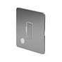 The Lombard Collection Brushed Chrome Flat Plate 13A Unswitched Fused Connection Unit (FCU) Flex Outlet Wht Ins Screwless