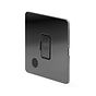 The Connaught Collection Black Nickel Flat Plate 13A Unswitched Fused Connection Unit (FCU) Flex Outlet Blk Ins Screwless