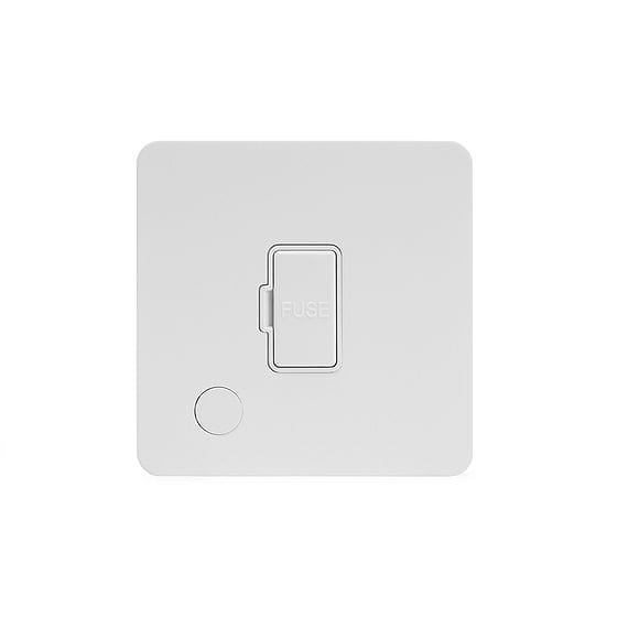 Soho Lighting White Metal Flat Plate 13A Unswitched Connection Unit Flex Outlet Wht Ins Screwless