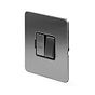 The Lombard Collection Brushed Chrome Flat Plate 13A Switched Fused Connection Unit (FCU) Blk Ins Screwless
