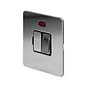 The Finsbury Collection Polished Chrome Flat Plate 13A Switched Fused Connection Unit (FCU) With Neon Blk Ins Screwless