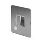 The Lombard Collection Brushed Chrome Flat Plate 13A Switched Fused Connection Unit (FCU) Flex Outlet Wht Ins Screwless