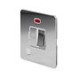 The Finsbury Collection Polished Chrome Flat Plate 13A Switched Fused Connection Unit (FCU) Flex Outlet With Neon Wht Ins Screwless
