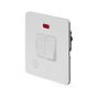 The Eldon Collection White Metal Flat Plate 13A Switched Fused Connection Unit (FCU) Flex Outlet With Neon Wht Ins Screwless