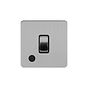 Soho Lighting Brushed Chrome Flat Plate 20A 1 Gang Double Pole Switch Flex Outlet Blk Ins Screwless