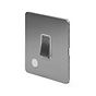 The Lombard Collection Brushed Chrome Flat Plate 20A 1 Gang Double Pole Switch Flex Outlet Wht Ins Screwless