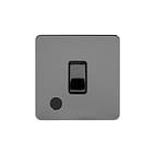 Soho Lighting Black Nickel Flat Plate 20A 1 Gang Double Pole Switch Flex Outlet Blk Ins Screwless
