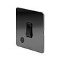 The Connaught Collection Black Nickel Flat Plate 20A 1 Gang Double Pole Switch Flex Outlet Blk Ins Screwless