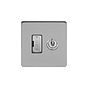 Soho Lighting Brushed Chrome Flat Plate Toggle Switched Fused Connection Unit (FCU) 13A Black Inserts