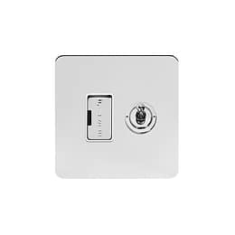 Soho Lighting Polished Chrome Flat Plate Toggle Switched Fused Connection Unit (FCU) 13A White Inserts