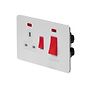 The Eldon Collection White Metal Flat Plate 45A Cooker Control Unit With Neon Wht Ins Screwless