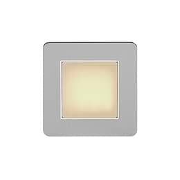 The Lombard Collection Brushed Chrome Flat Plate LED Stair Light - Warm White 