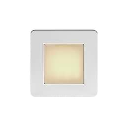 The Finsbury Collection Polished Chrome Flat Plate LED Stair Light - Warm White 