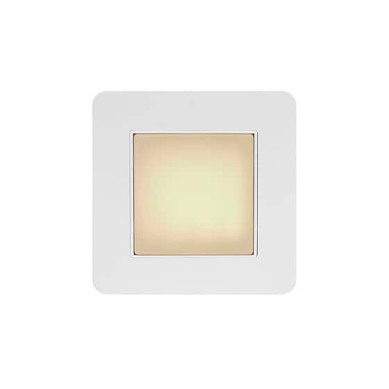 The Eldon Collection White Metal Flat Plate LED Stair Light - Warm White 