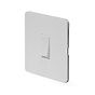 The Eldon Collection White Metal Flat Plate 1 Gang Light Switch 10A 2 Way White Inserts