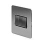 The Lombard Collection Brushed Chrome Flat Plate 10A 3 Gang 2 Way Switch Blk Ins Screwless