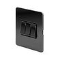 The Connaught Collection Black Nickel Flat Plate 10A 3 Gang 2 Way Switch Blk Ins Screwless