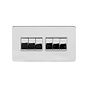 The Finsbury Collection Polished Chrome Flat Plate 10A 6 Gang 2 Way Switch Wht Ins Screwless