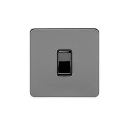 Soho Lighting Black Nickel Flat Plate 1 Gang Intermediate Switch Blk Ins Screwless