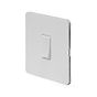 The Eldon Collection White Metal Flat Plate 1 Gang Intermediate Switch Wht Ins Screwless
