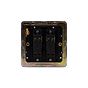 The Lombard Collection Brushed Chrome Flat Plate 2 Gang Intermediate Switch Blk Ins Screwless