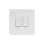 Soho Lighting White Metal Flat Plate 2 Gang Intermediate Switch Wht Ins Screwless