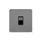 Soho Lighting Black Nickel Flat Plate 1 Gang Retractive Switch Blk Ins Screwless