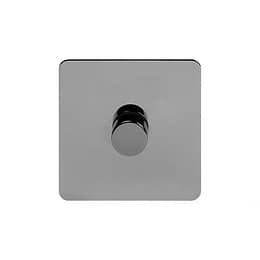 Soho Lighting Black Nickel Flat Plate 250W 1 Gang 2 Way Trailing Dimmer Screwless