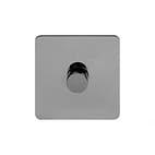 The Connaught Collection Flat Plate Black Nickel 1 Gang 400W LED Dimmer Switch