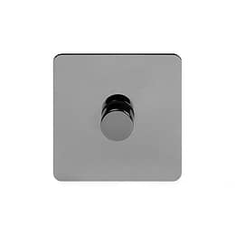 The Connaught Collection Flat Plate Black Nickel 1 Gang 400W LED Dimmer Switch