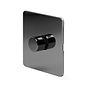 The Connaught Collection Black Nickel Flat Plate 1 Gang Intelligent Trailing Dimmer Screwless 150W LED (300W Halogen/Incandescent)