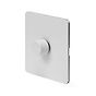 The Eldon Collection White Metal Flat Plate 1 Gang Intelligent Trailing Dimmer Screwless 150W LED (3000w Halogen/Incandescent)