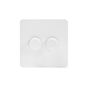 The Eldon Collection Flat Plate White Metal 2 Gang 250W LED Intermediate Dimmer Switch
