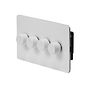 The Eldon Collection White Metal Flat Plate 4 Gang 2 -Way Intelligent Dimmer 150W LED (300W Halogen/Incandescent)